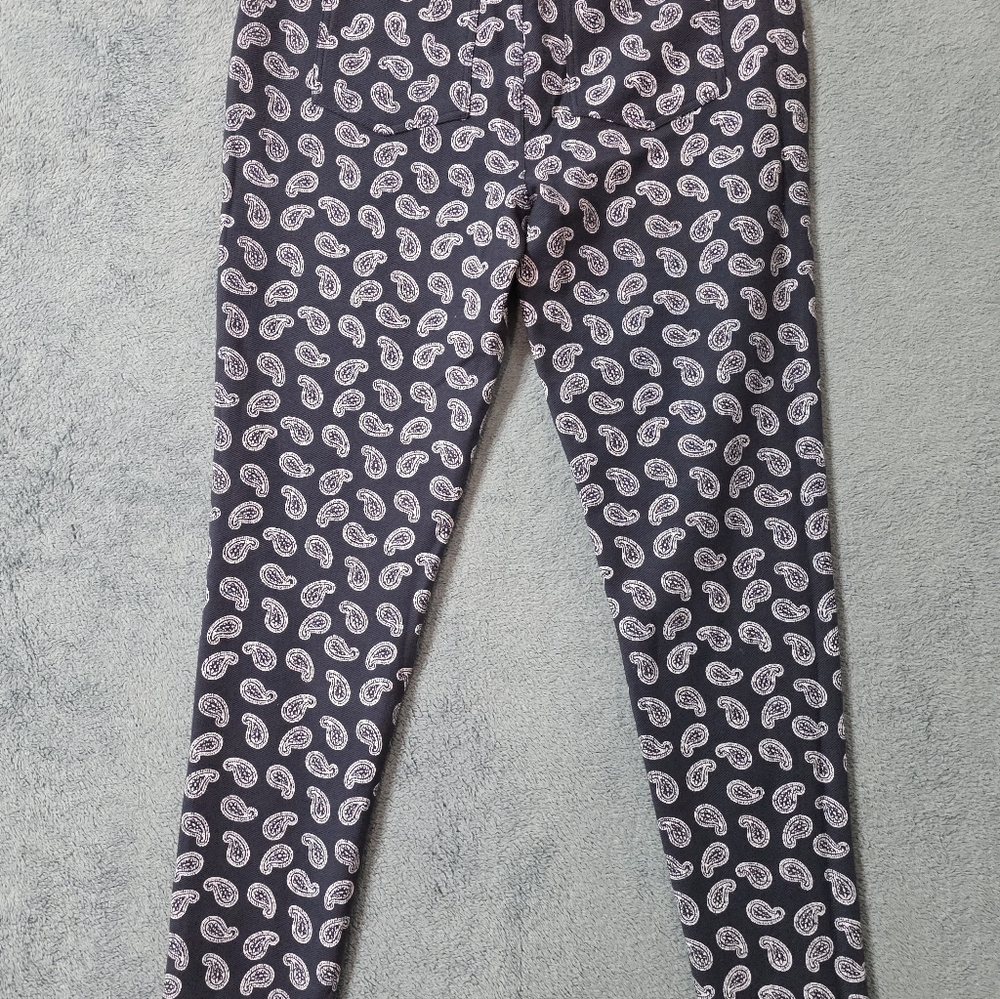 Michael Kors Blue Paisley 28x28 Women's Pull-On Pants Stretch - Picture 4 of 10